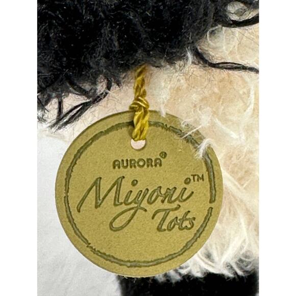 Miyoni Tots Black Head White Body Fuzzy Sheep Plush Stuffed Animal 8" - Picture 5 of 6